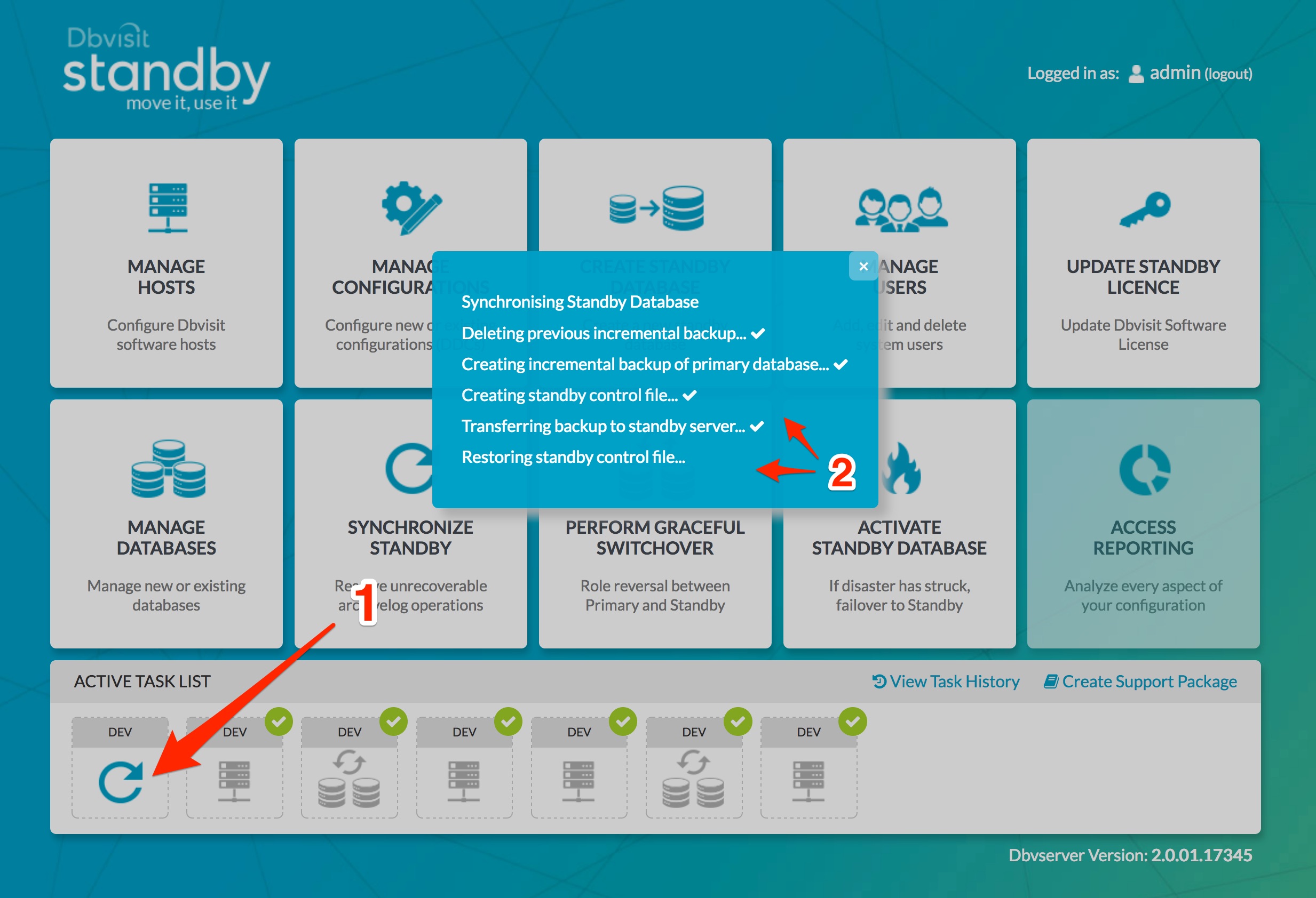 The Synchronize Standby Database Option – Dbvisit Support