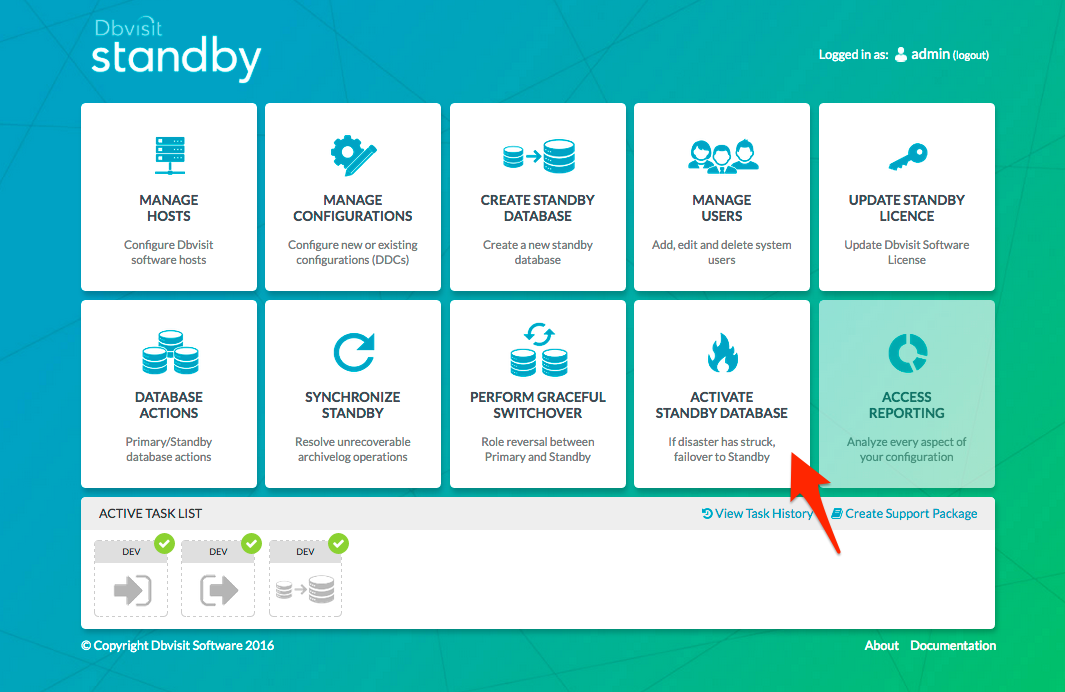 Activate (Failover) as Standby Database – Dbvisit Support